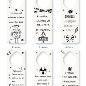 Personalized door hanger front/back humorous message gift for children, teenagers, adults image 6