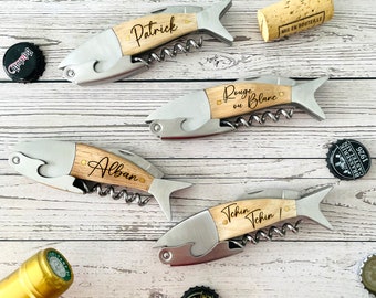 Multifunction corkscrew to personalize - bottle opener, bottle opener, wine, beer - Father's Day gift, birthday, Christmas...