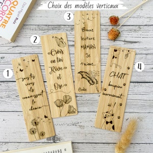 Bookmark with personalized message front/back Mother's Day, Father's Day gifts, thank you teacher first name, quote, proverb. image 2