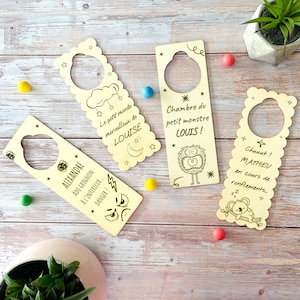 Personalized door hanger front/back humorous message gift for children, teenagers, adults image 1