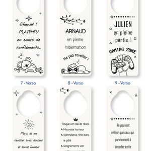 Personalized door hanger front/back humorous message gift for children, teenagers, adults image 7