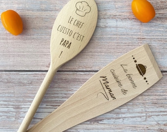 Customizable wooden spoon / spatula - Mother's Day gifts, Father's Day, thank you mistress, nanny - birthday, humor, love