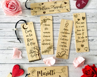 Personalized bookmark - front/back - LOVE Edition - Gift idea for Mother's Day, Father's Day, wedding anniversary, thank you mistress