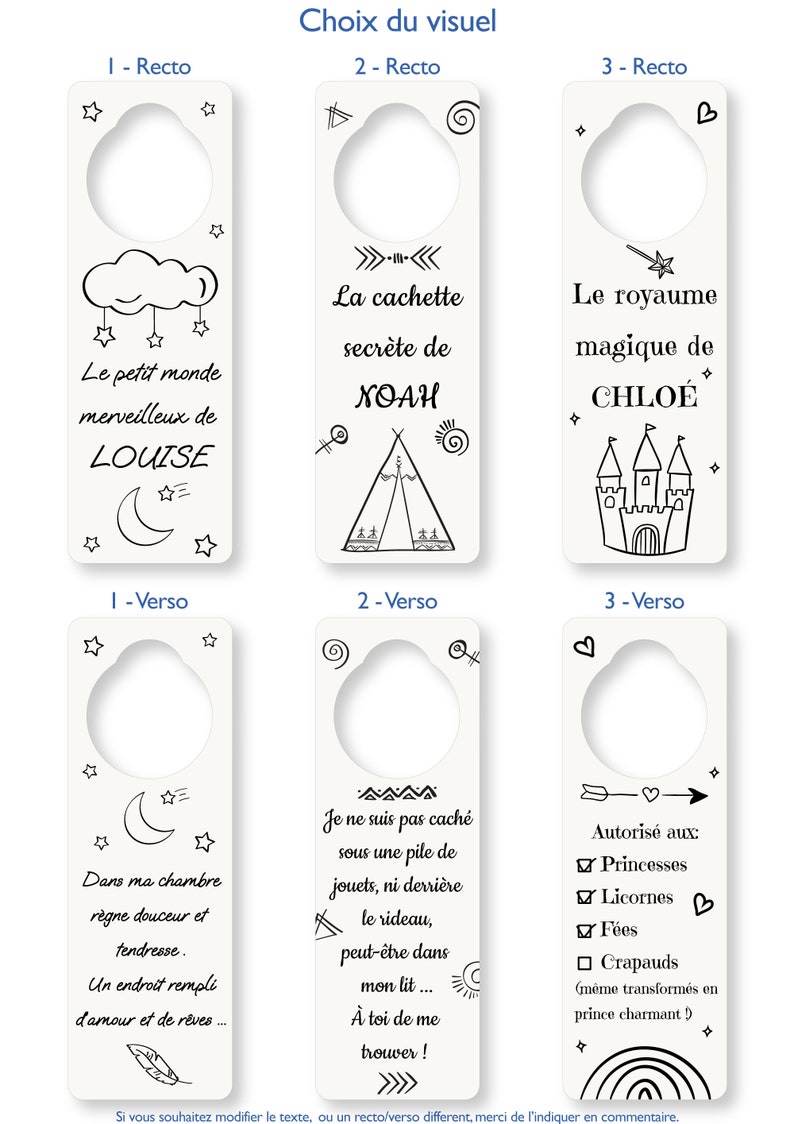 Personalized door hanger front/back humorous message gift for children, teenagers, adults image 5