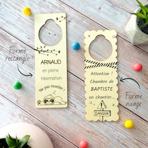 Personalized door hanger front/back humorous message gift for children, teenagers, adults image 3