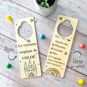 Personalized door hanger front/back humorous message gift for children, teenagers, adults image 2