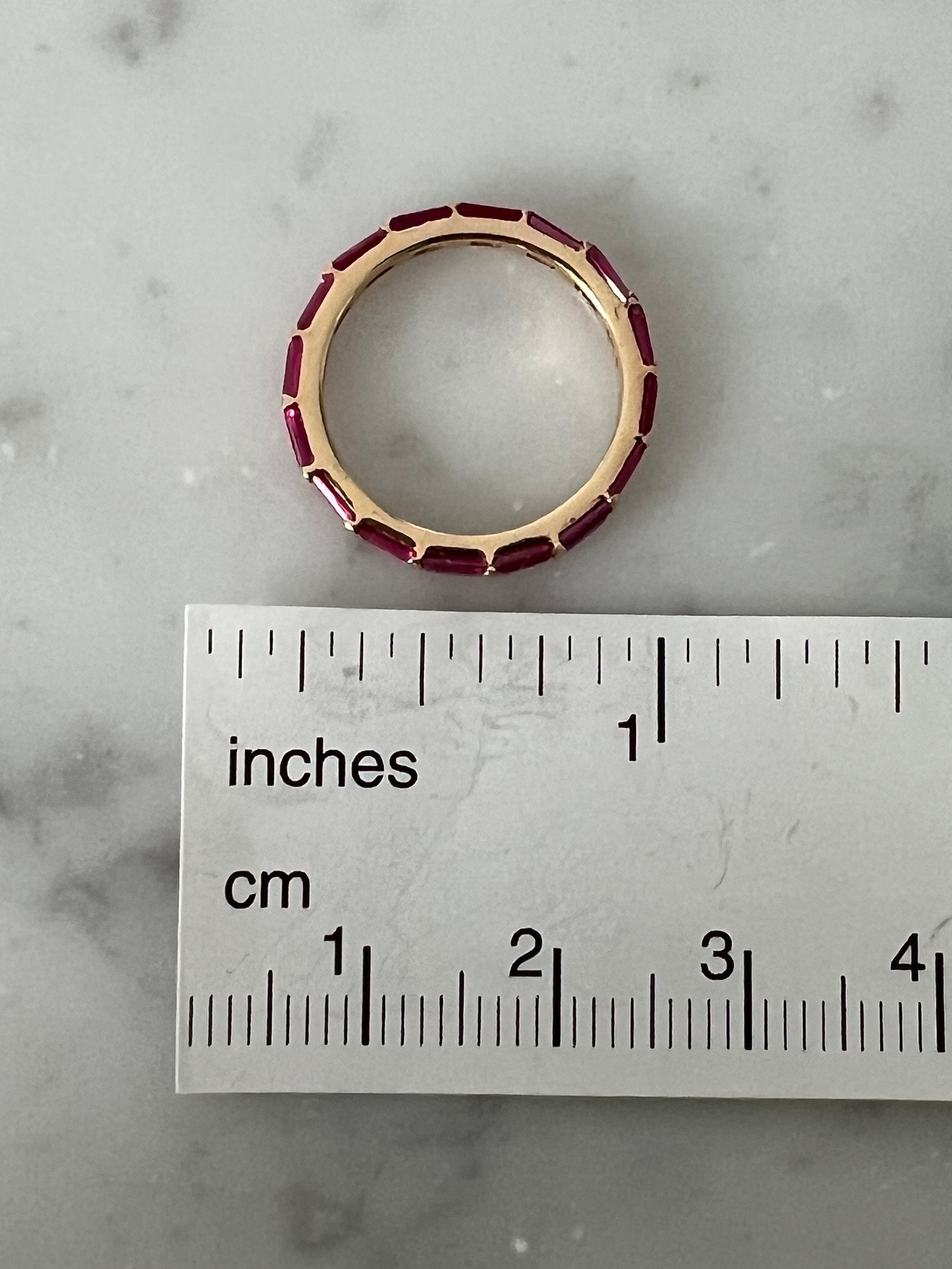 Natural Ruby Eternity 14k Gold Wedding Band or Stacking Ring Sz 5 - Etsy