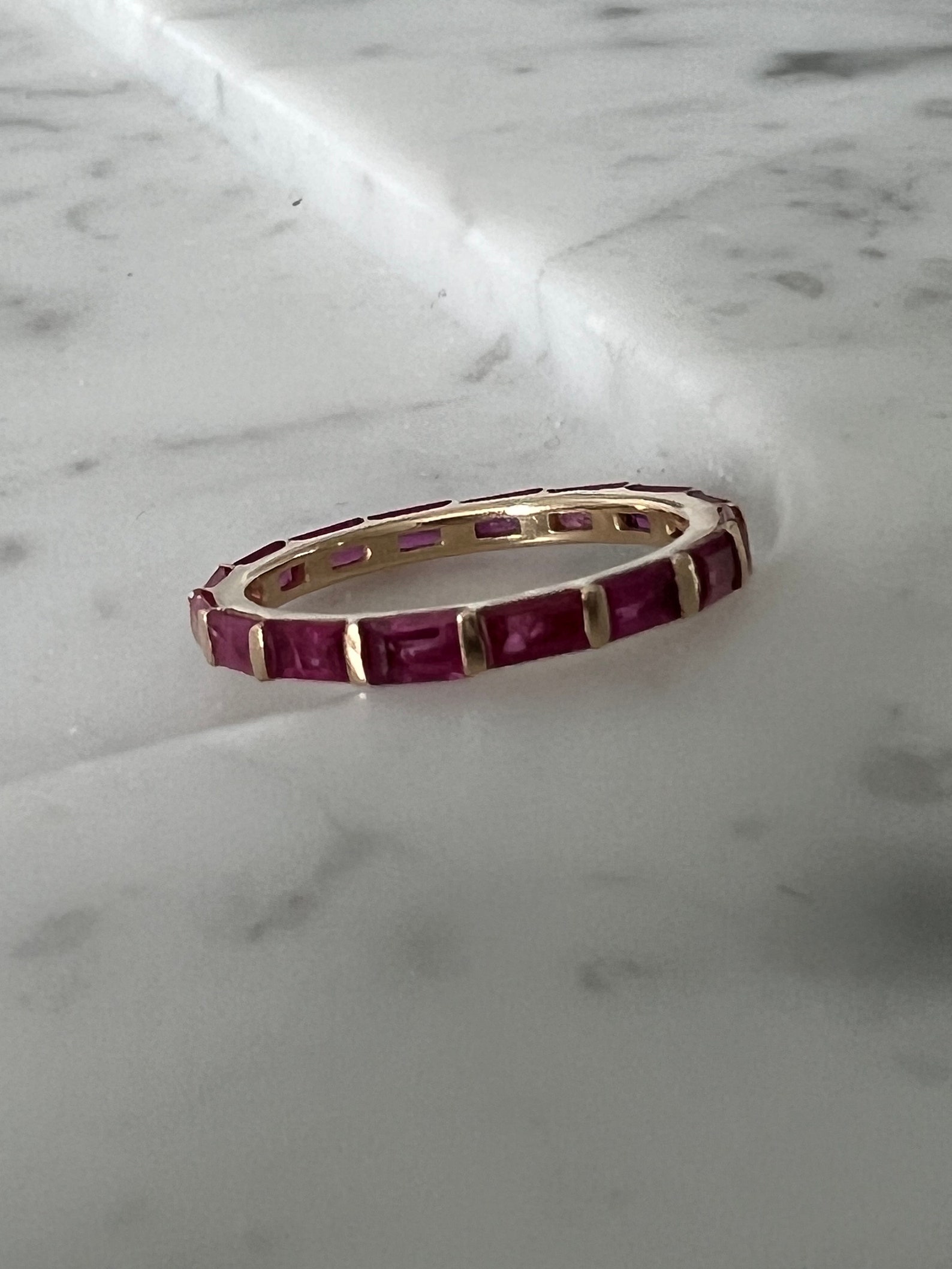 Natural Ruby Eternity 14k Gold Wedding Band or Stacking Ring Sz 5 - Etsy