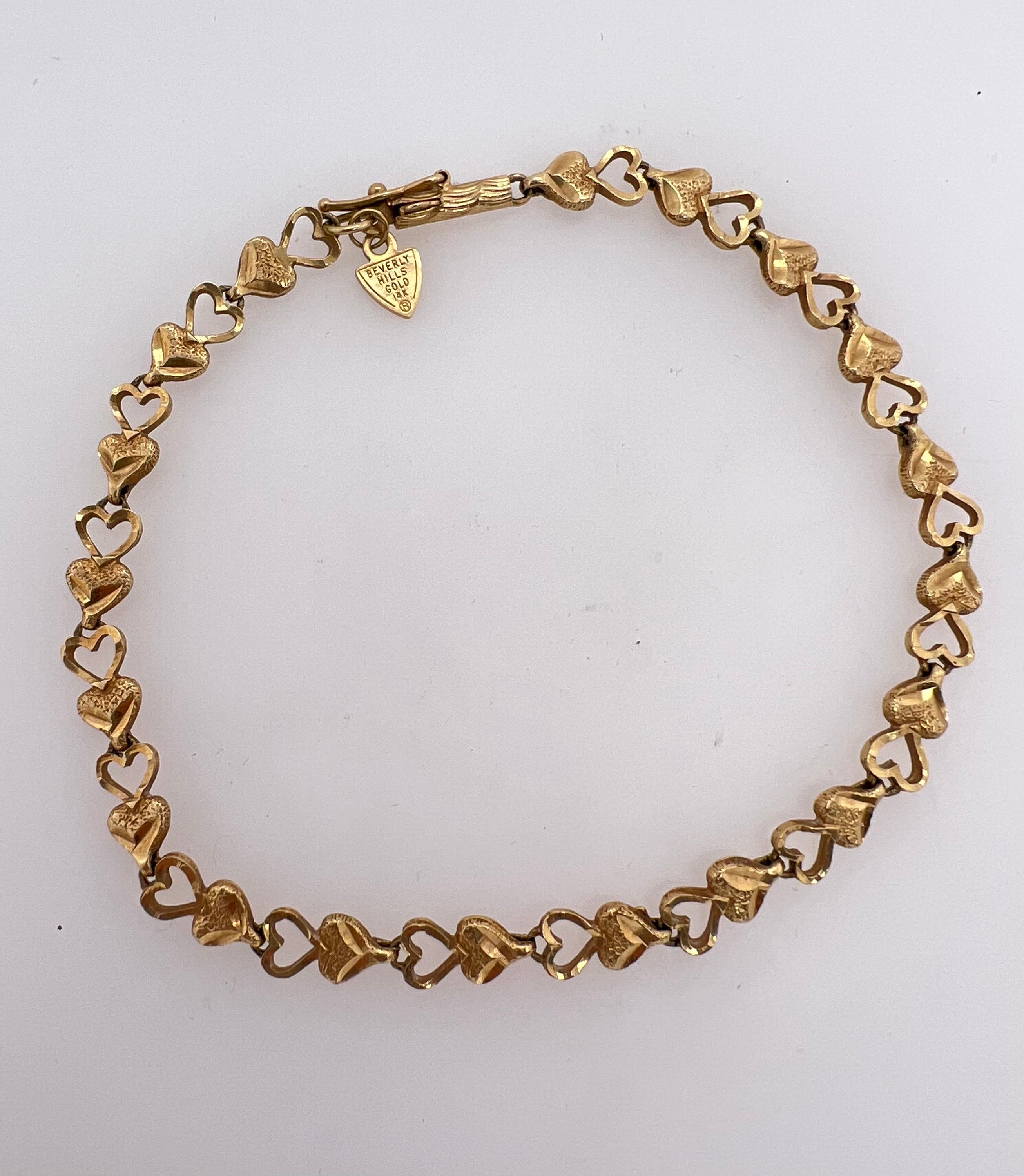 Beverly hills gold 14k outlet heart bracelet