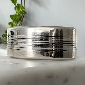 Vintage Native wide sterling silver cuff bracelet