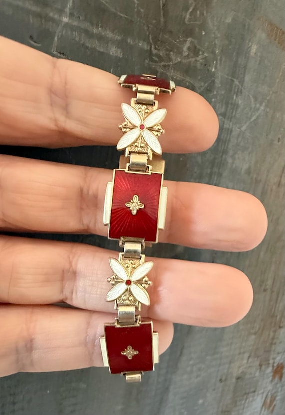 Aksel Holmsen Norge Sterling Silver Enamel vintage Bracelet Norway