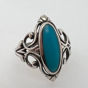 Kabana turquoise vintage sterling silver statement ring 8