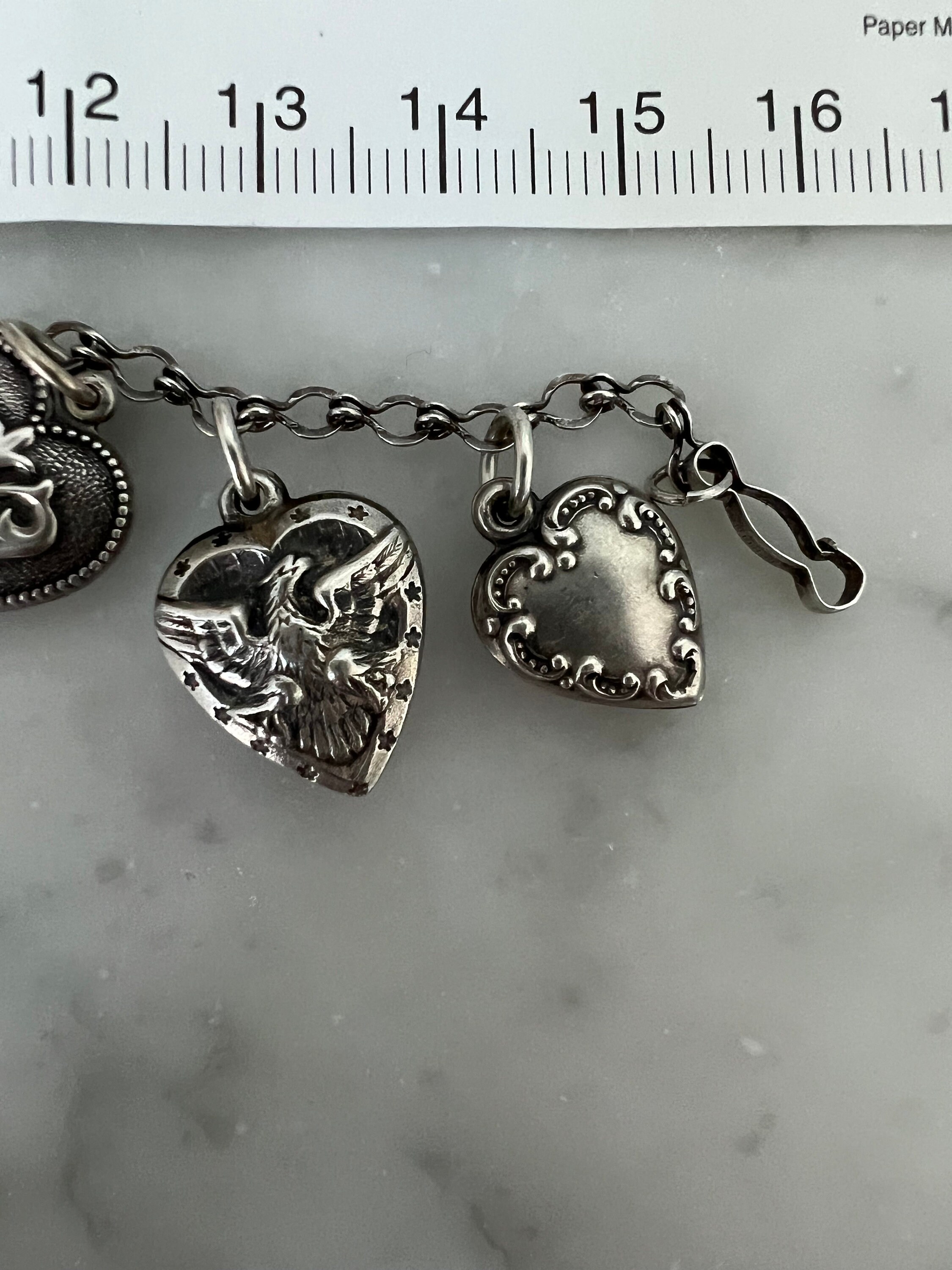 Vintage Walter Lampl Heart Charm Bracelet in Sterling Silver - Etsy