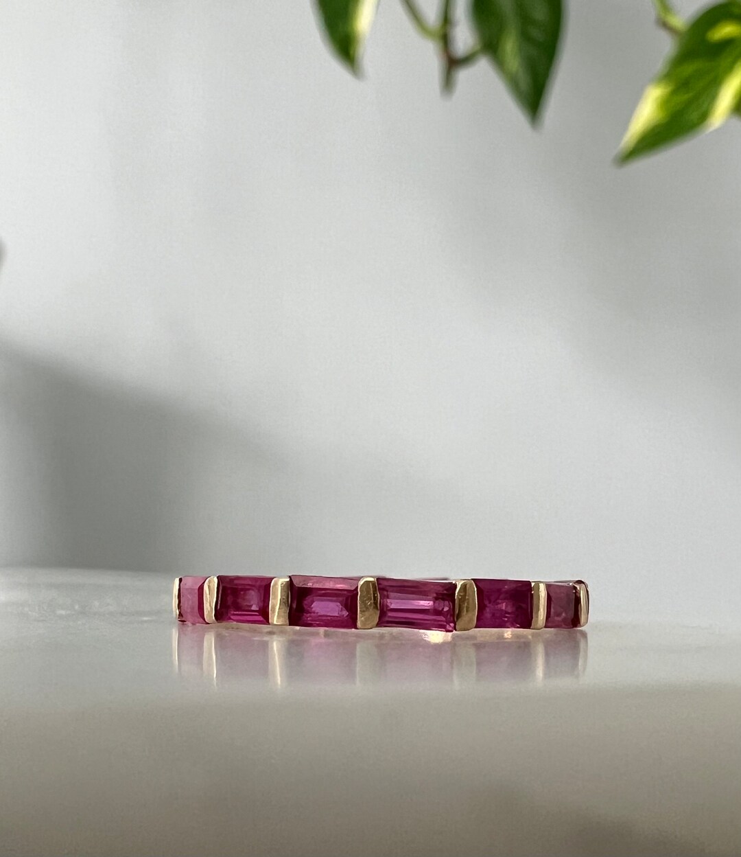 Natural Ruby Eternity 14k Gold Wedding Band or Stacking Ring Sz 5 - Etsy