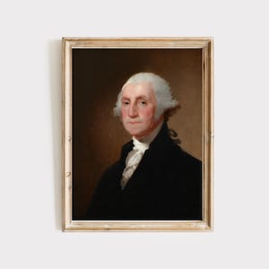 ジョージ・ワシントンの肖像画 | ビンテージアート | デジタルダウンロード | 印刷可能な壁アート | 大統領 | 図書館の壁アート | ラルフローレンの装飾 | アート