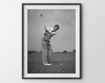 GOLF SWING- Vintage Black and White Photo | Vintage Golf Photo | Printable Wall Art | Golf Wall Art | Digital Wall Art | Wall Art Decor