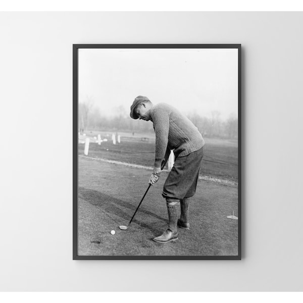 AUF DEM GRÜN-Vintage Schwarz Weiß Foto | Vintage Golf Foto | Antiker Golf | Sport Wand Dekor | Digitaler Download | Ralph Lauren Dekor