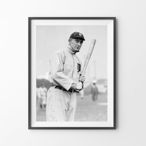 VINTAGE Ty Cobb Photo, 1910 | Detroit Tigers Vintage Baseball Art | Digital Download
