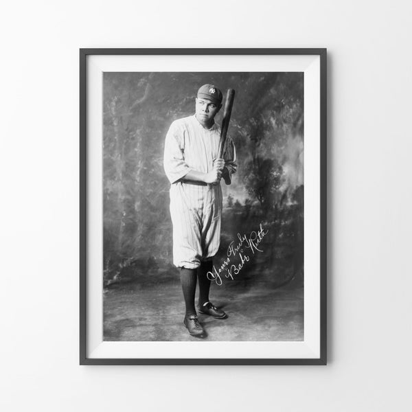 BABE RUTH Photo | Vintage NY Yankees Baseball Art | Digital Download | Lounge room decor