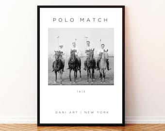 POLO MATCH POSTER | Sports Wall Decor for Him | Vintage Sports Photo | Vintage Horse | Vintage Polo | 1915 Photo | Ralph Lauren Decor