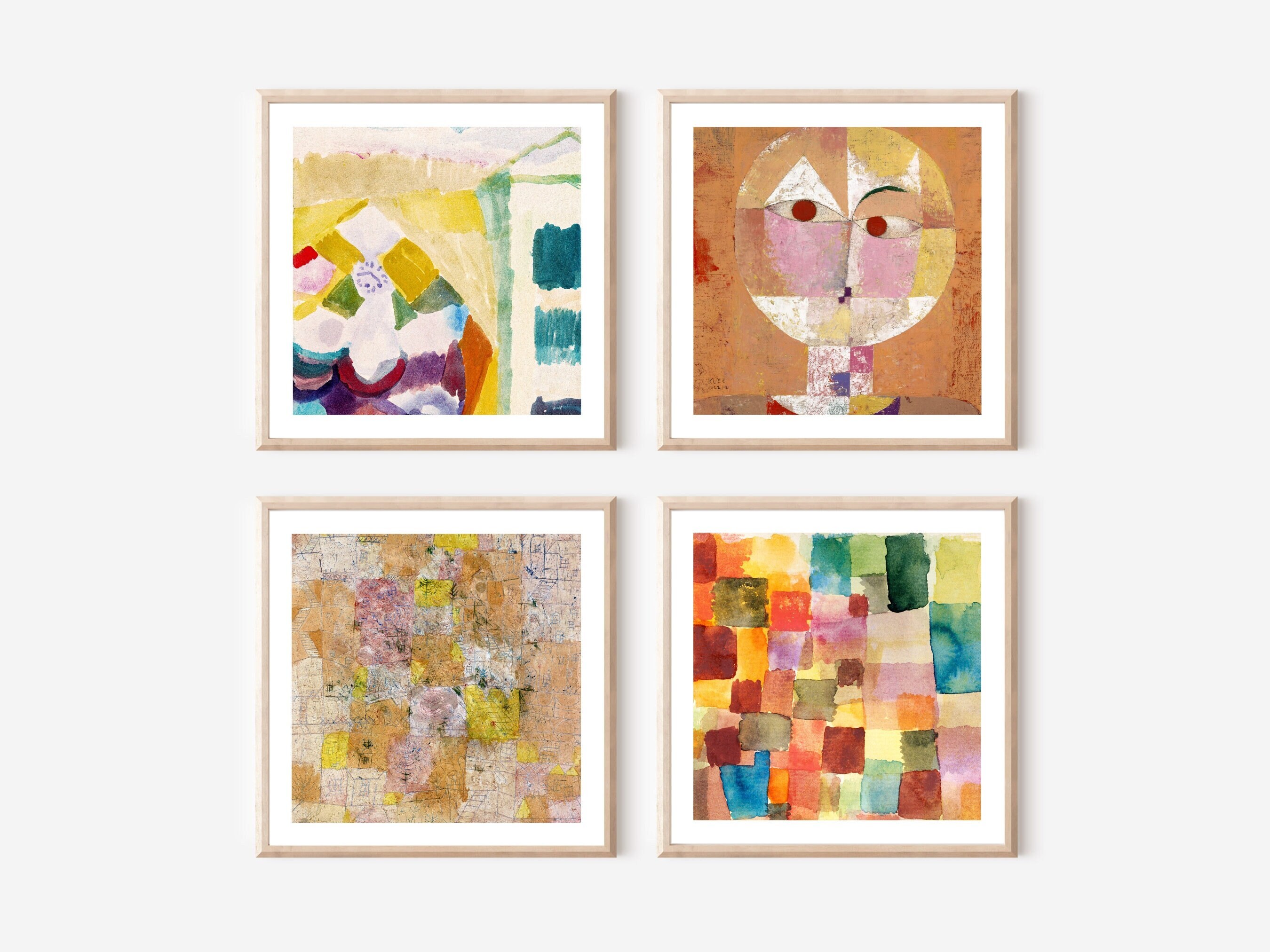 Paul Klee Art Print Set of 4: Abstract Gallery Wall Art (digital