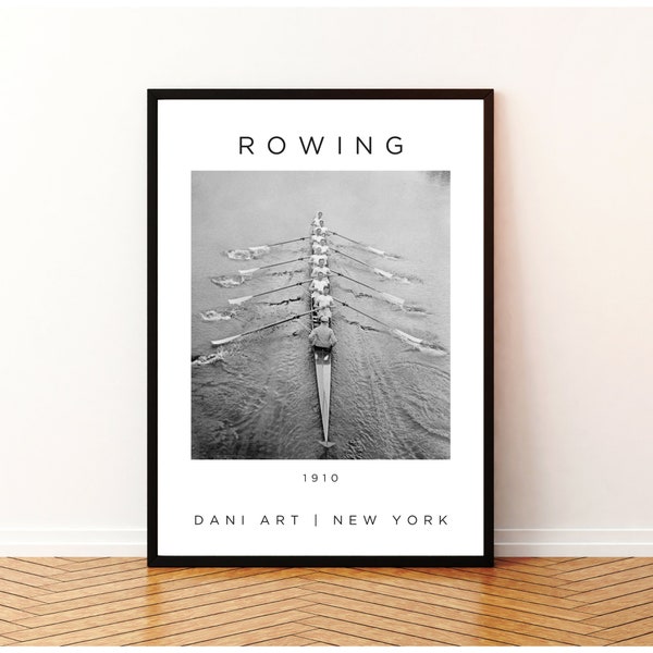 Männer Rudern Poster | Digitale Drucke | Vintage Rudern | Barwagen Kunst | Ralph Lauren Dekor | Schwarz-Weiß-Foto | Kneipenzimmer Dekor | Wandkunst
