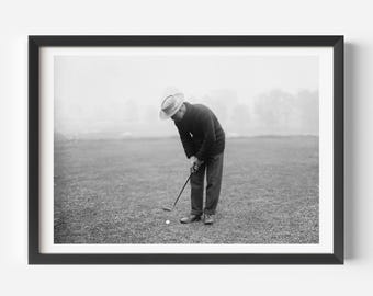 Foto di un golfista d'epoca a Baltusrol: stampa artistica restaurata (download digitale)
