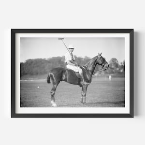 POLOSPELERSPRINT | Vintage polofoto | Sportmuurdecoratie voor hem | Vintage sportfoto | Paardenprint | Vintage polo | Ralph Lauren-decor