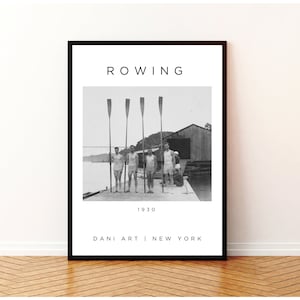 PENN ROWING Poster |  | Vintage Sports Photo | Vintage Crew | Vintage Rowing | Bar Cart Art | Ralph Lauren Decor | Black and White Photo