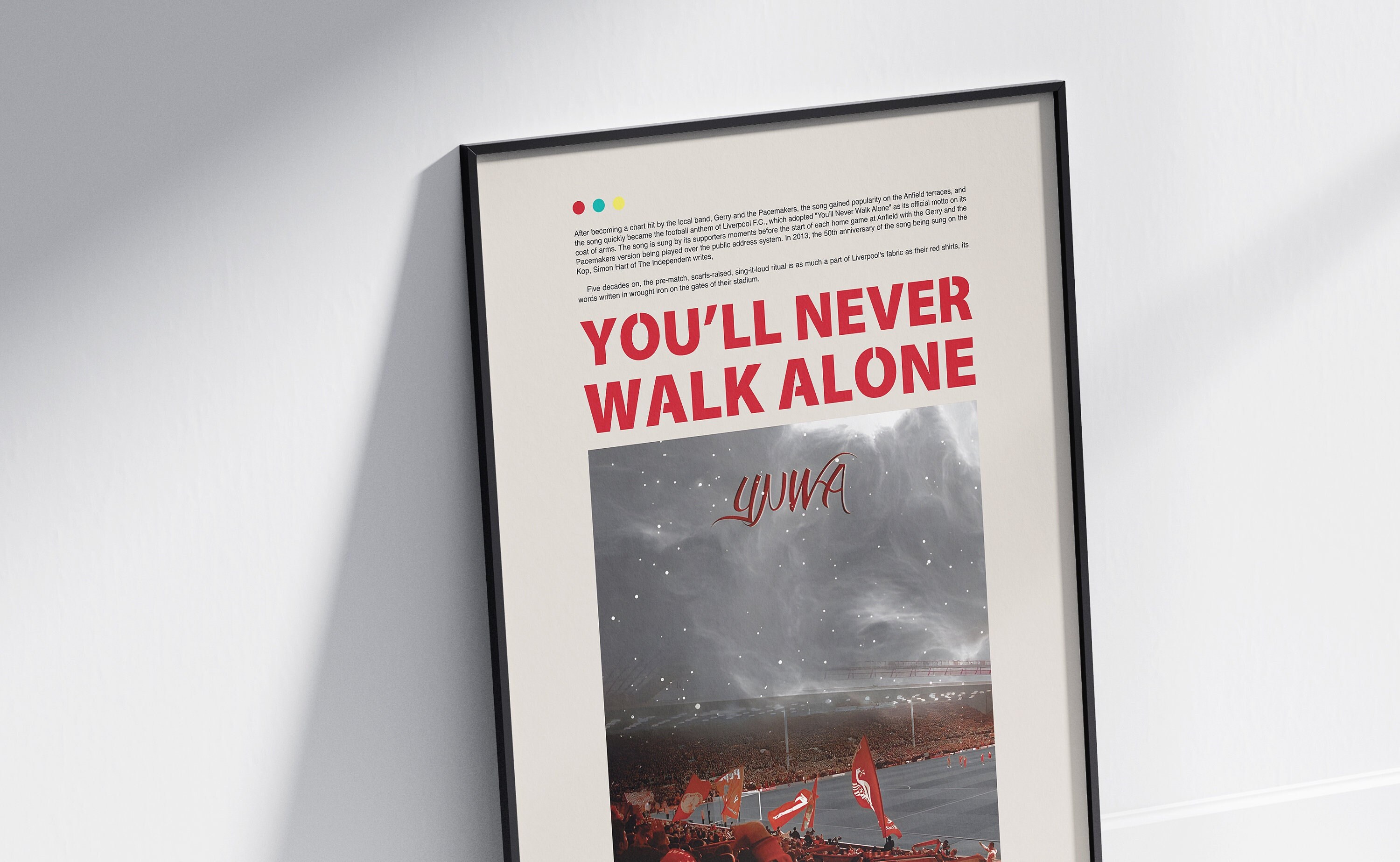 Liverpool FC Poster, You Will Never Walk Alone Poster, Soccer Poster