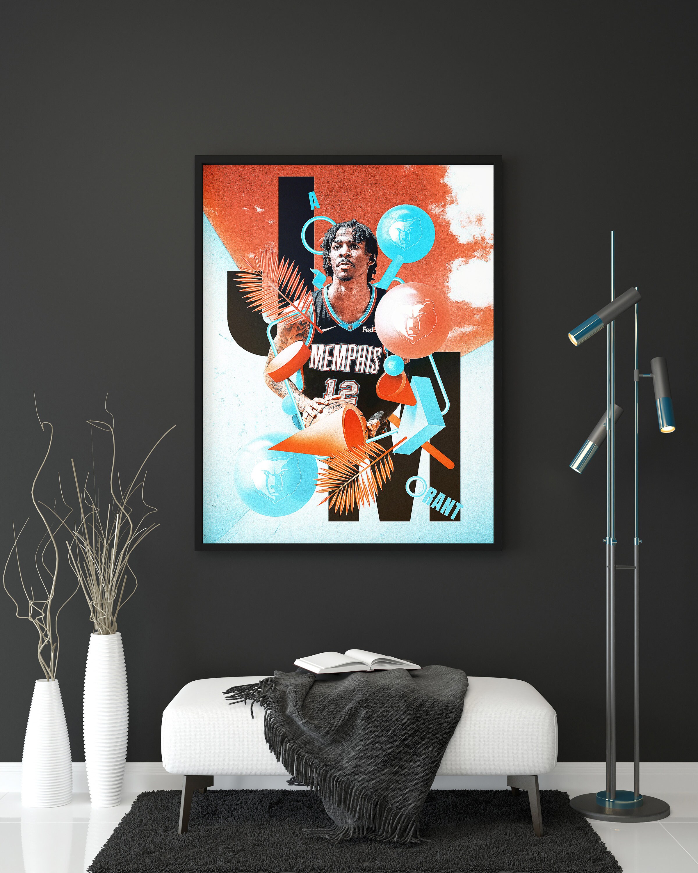  QEWRT Ja Morant Poster Basketball Portrait Art 1