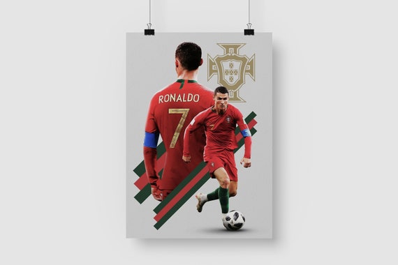 Cristiano Ronaldo Poster, Football Posters, Wall Art, Wall Decor, 12x18  24x36 Premium Matte Vertical Posters,portugal, World Cup ,4K Quality 