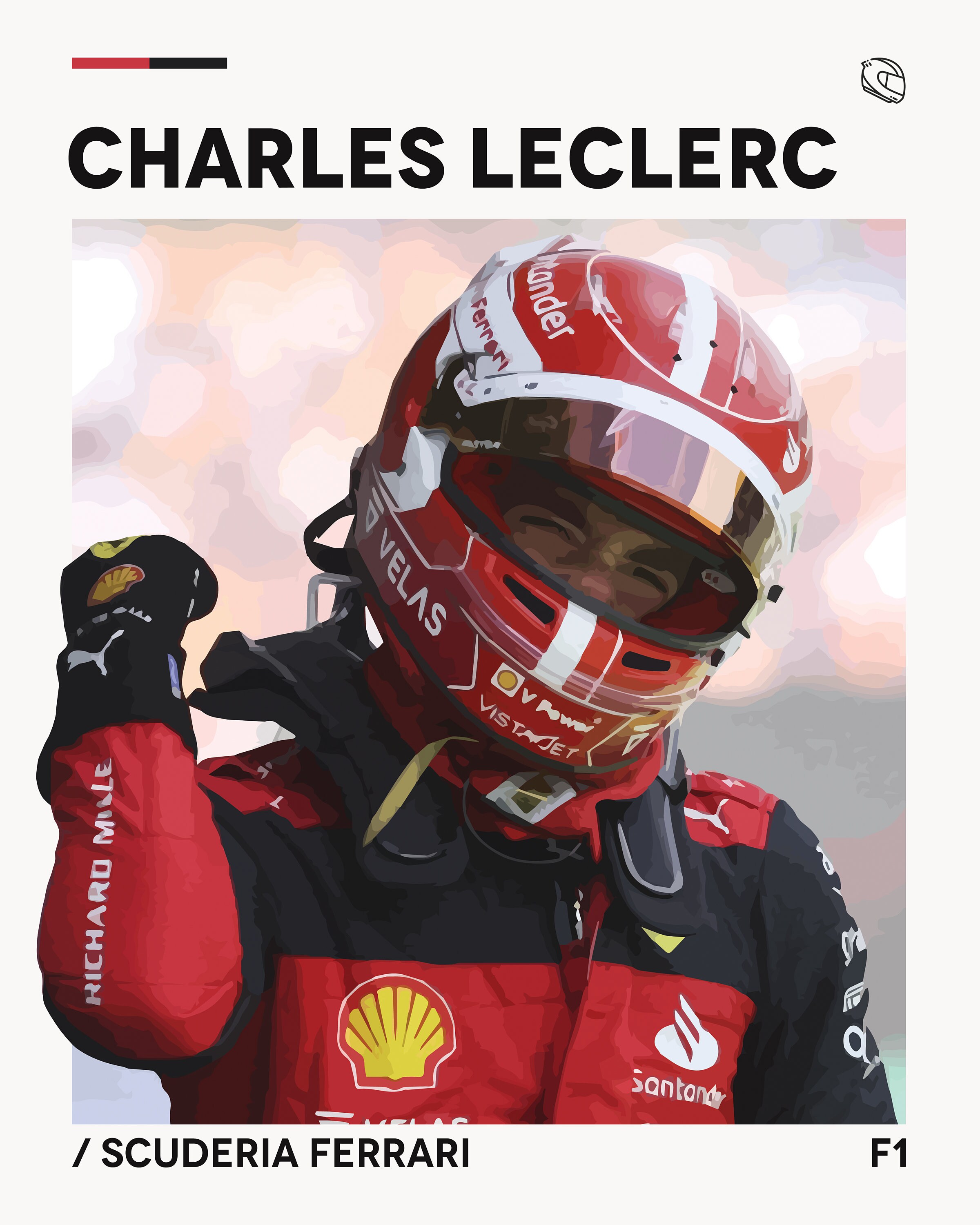 Discover Charles Leclerc Poster, F1 Racing Poster, Formula 1 Poster, Motorsports