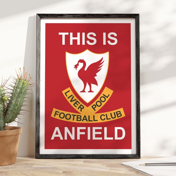Liverpool FC Poster, Anfield Stadium Poster, Football Posters, Soccer Print , Wall Decor, Premium Posters, Minimalist Football Wall Art