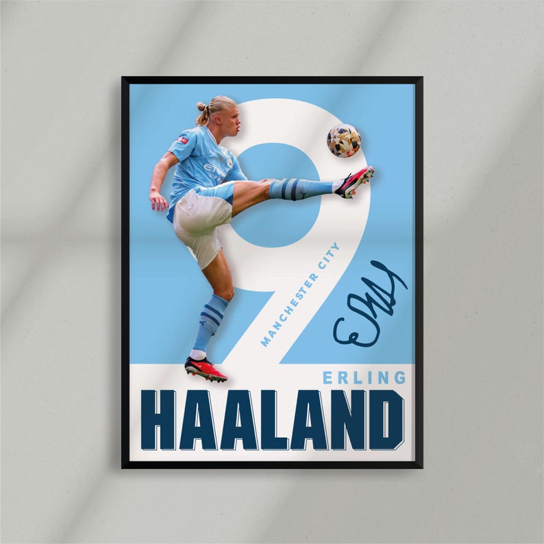 Erling Haaland Poster, Manchester City Poster, Football Posters, Soccer