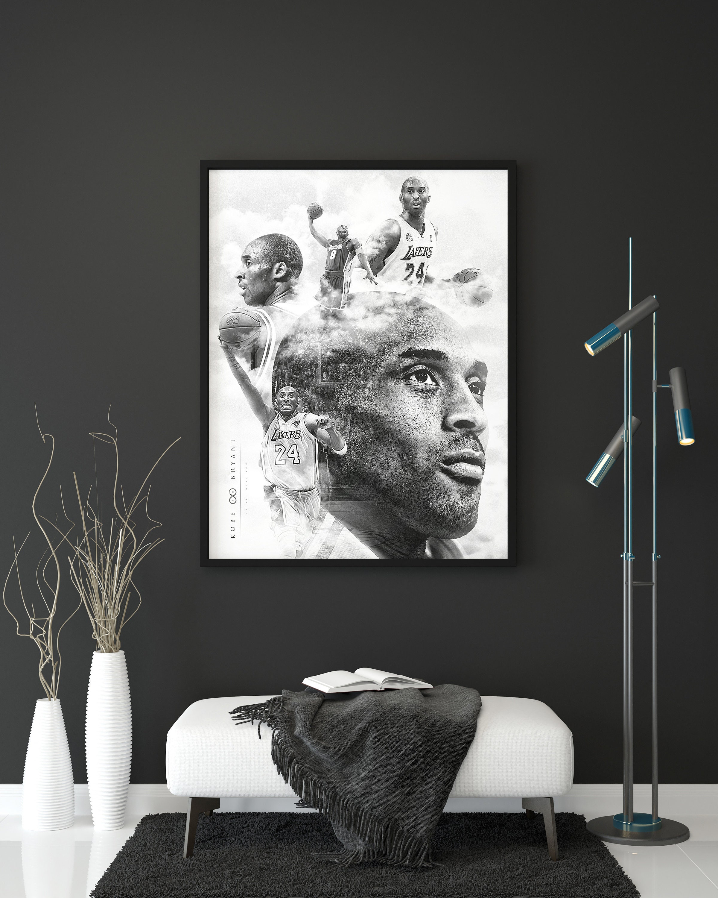 Kobe Bryant Poster, NBA Posters, Wall Art, Wall Decor, 12x18 20x30