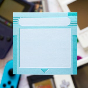 Turquoise Gameboy Cartridge Sticky Note
