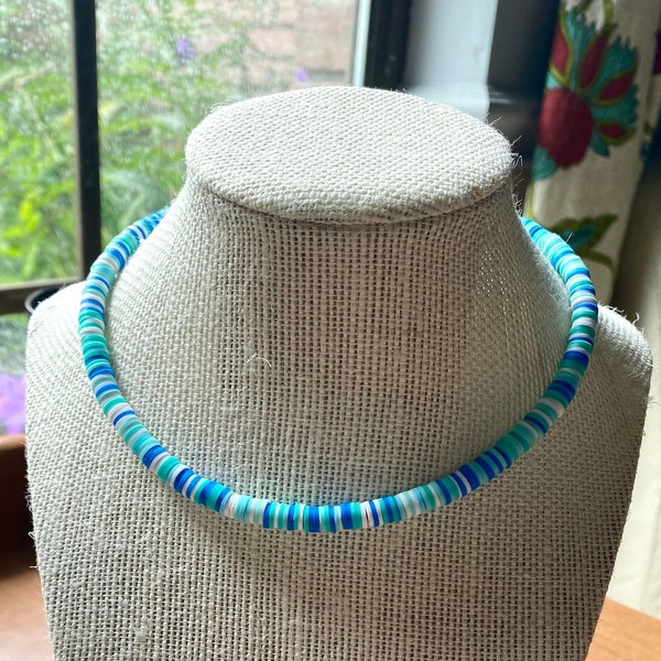 Chasing Waterfalls Disc Bead Choker | Heishi Bead Necklace | Surfer Necklace