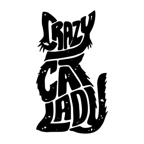 Crazy kat dame SVG PNG JPEG