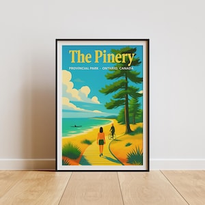 The Pinery Provincial Park Poster, Vintage Ontario Travel Print, Canadian Beach Wall Art