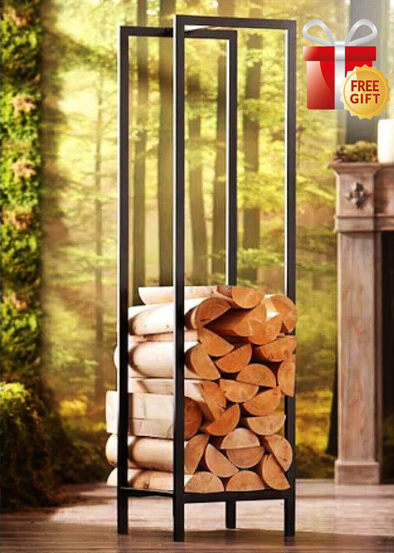 Holder Firewood Rack Firewood Shelf Firewood Storage Etsy