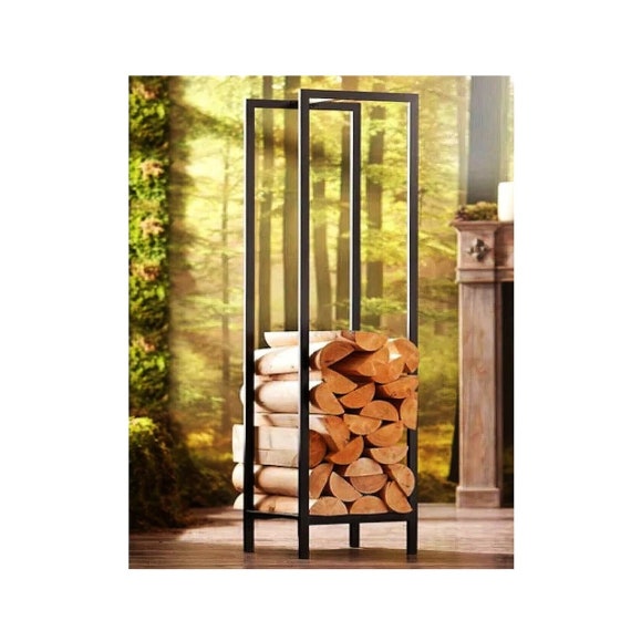 Glass firewood holder hot sale