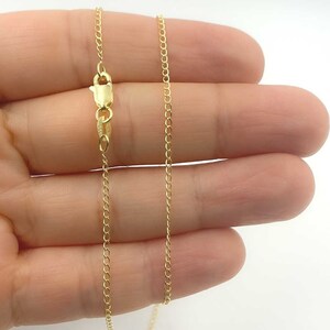 14K Solid Yellow Gold Curb Chain Necklace, Real Gold Cuban Link Chain, Unisex Gold Necklace, Everyday Layering Chain Jewelry. 030GLBPT2