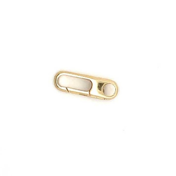 14K Solid Gold Oval Clasp, Permanent Jewelry, Jewels and Chains, Solid Gold Connector, Oval Clasp, Charm Holder, Paperclip. 1356-14K