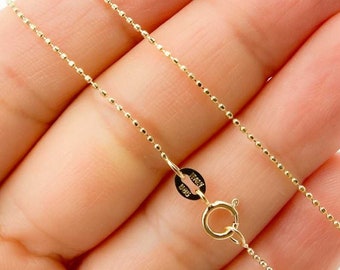 Solid 14K Gold Ball Chain Necklace, Ladies Ball Gold Chain, Trending Gold Chain, Solid Gold 14K, Cute Ladies Chain. 080CP8L