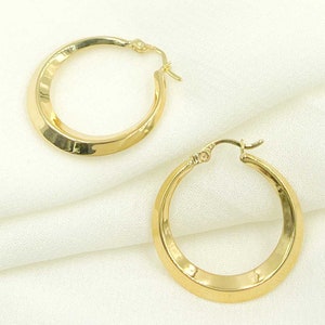 Hohle 14K Gold Creolen, Damen Gold Creolen, Hoop Ohrringe, Damen Gold Ohrringe. Bestpreis. Chunky Hoop Ohrringe, Geschenk. GER131