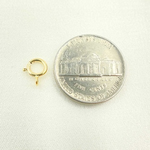 14K Solid Yellow Gold Spring Ring Clasp, Lock Finding, Genuine 14K ...