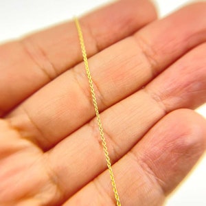 14K Solid Yellow Gold Cable Chain Necklace, Real Gold Chain for Everyday Wear, Classic Chain, Layering Necklace, Fine Jewelry Gift. 025R01LG