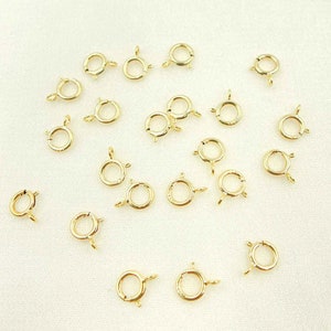 14K Solid Yellow Gold Spring Ring Clasp, Lock Finding, Genuine 14K, Yellow Gold Clasp, Solid Gold Spring Ring. 14K_6mm Spring Ring image 5