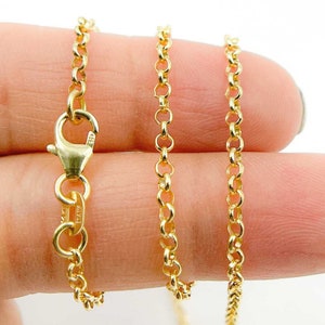 ソリッド 14K ゴールド ロロ チェーン ネックレス、レディース ゴールド ロロ チェーン、トレンドのゴールド ロロ チェーン、イエロー ゴールド ロロ ネックレス 14K。22OBL07O